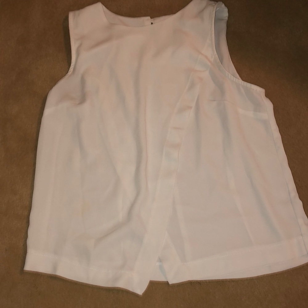 Asymmetrical white tank top